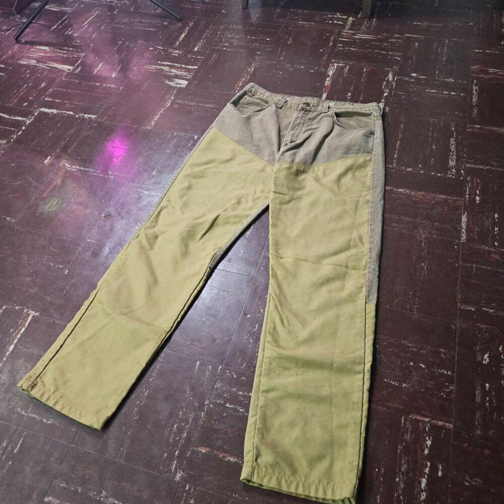 Baggy Jeans Wrangler Two Tone Colorblock Workwear Olive Khaki (34W) ✨